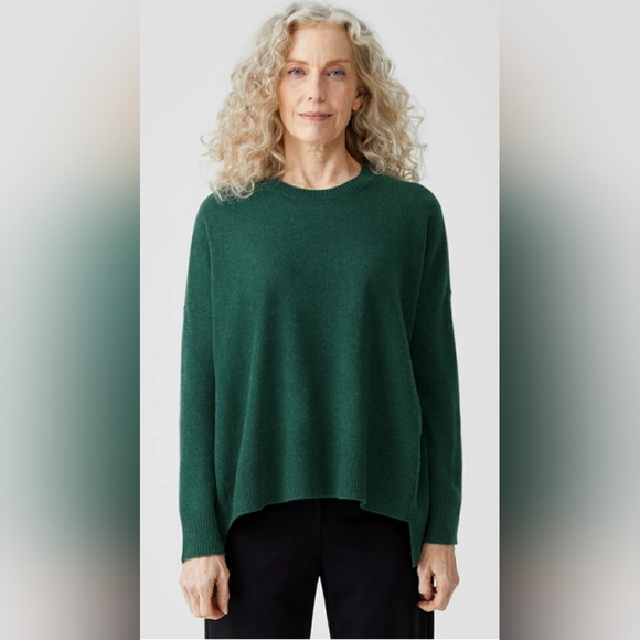 Eileen Fisher Lofty Cashmere Crew Neck Sweater Size L/XL - Picture 1 of 14